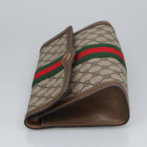GUCCI GG Supreme Web Sherry Line Clutch Bag Beige 41 014 3087 25 Auth bs19581 - Picture 4 of 16